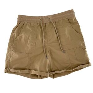 JW Style Women's Khaki Cargo Shorts Drawstring Waist Size M Casual Outdoor
